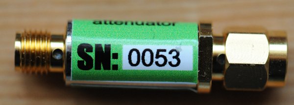 Attenuator with S-parameters measured.